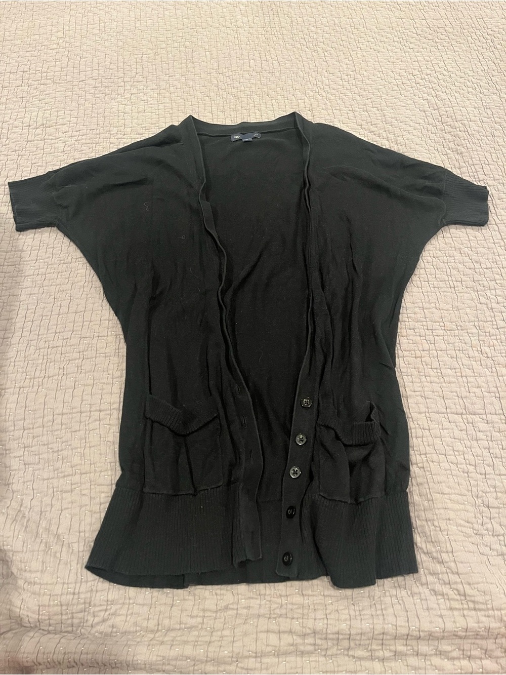 Gap Black Batwing Cardigan Sweater - 100% Cotton - Small